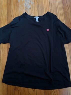 PINK Victoria's Secret Black Crew Neck Tee